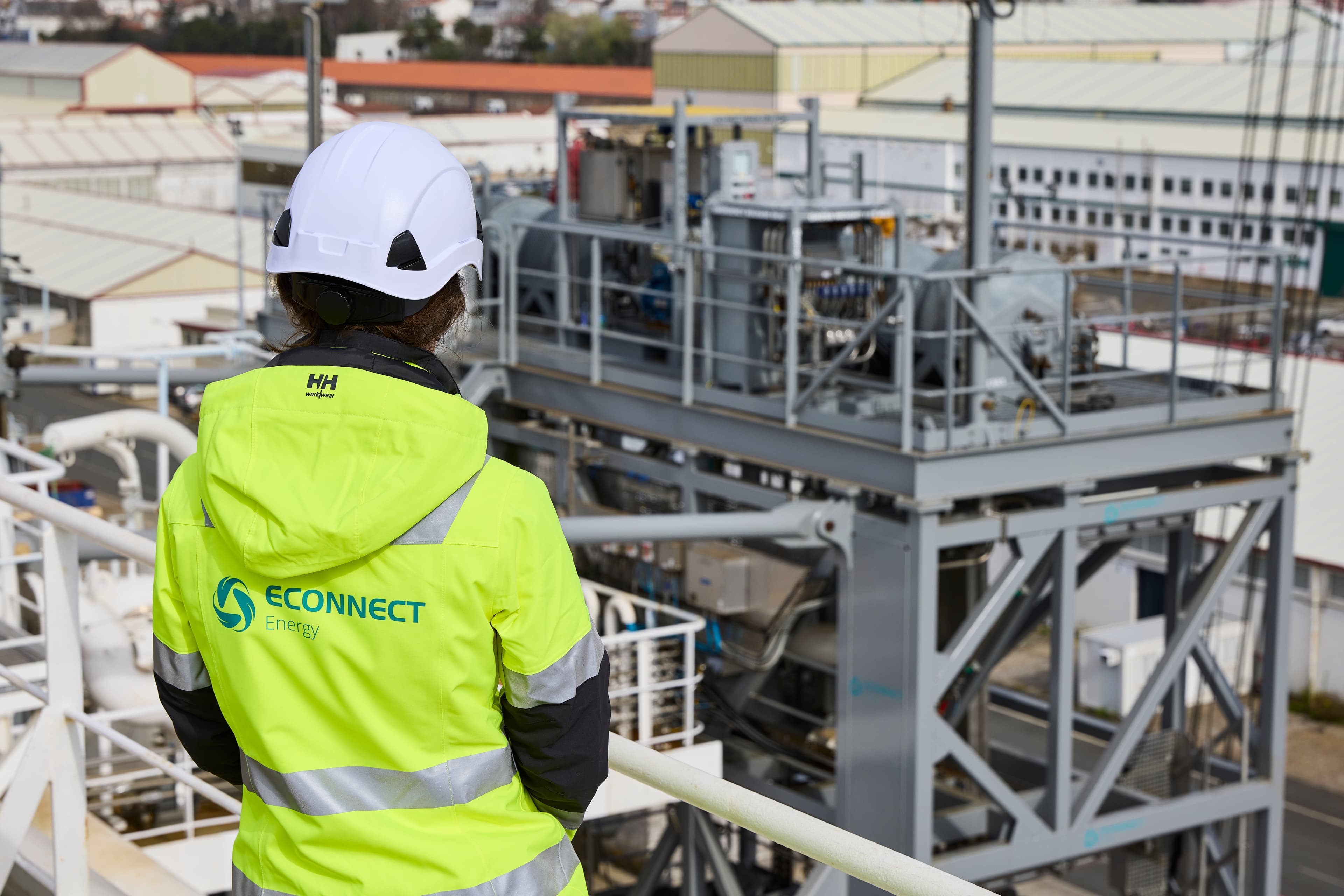 ECOnnect Energy worker overlooking a transfer terminal facility